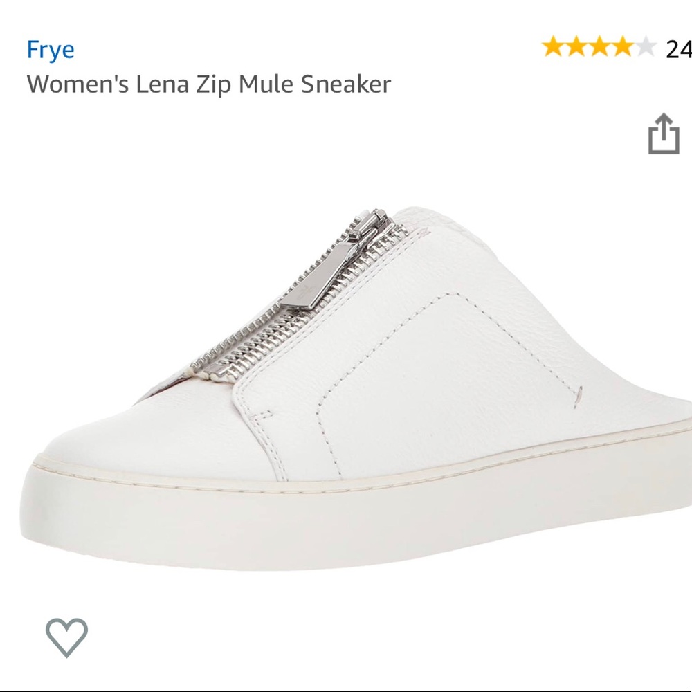 Frye Lena slip on zipper white